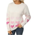 thumbnail image 1 of zbxnLI Valentine's Day Sweater for Women Knit Long Sleeve Pullover Heart Printed Sweater Tops for Women, 1 of 9