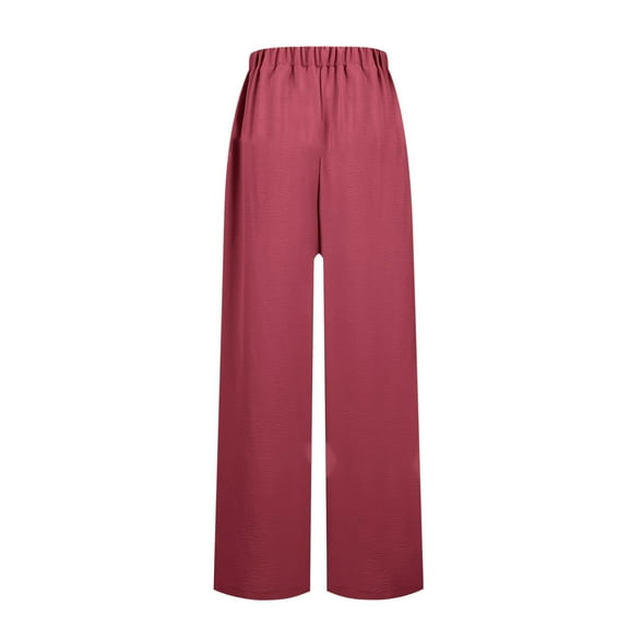zbxnLI Wide Leg Pants Womens Flowy Lounge Pants High Waist Waistband Casual Summer Palazzo Pants