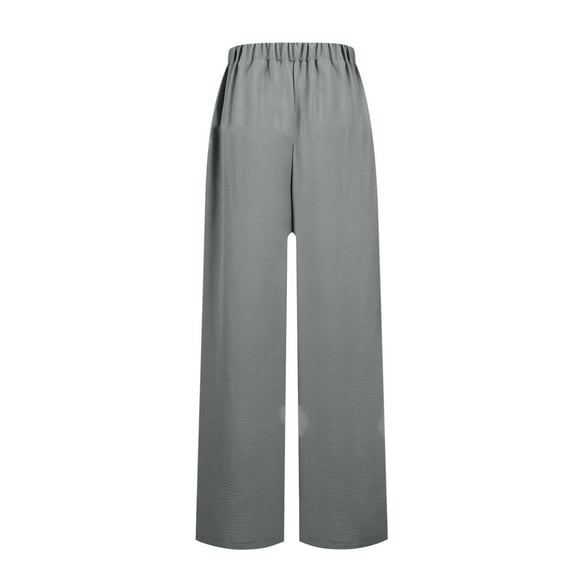 zbxnLI Wide Leg Pants Womens Flowy Lounge Pants High Waist Waistband Casual Summer Palazzo Pants