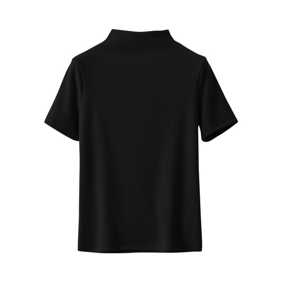 zbxnLI Women Short Sleeve Shirts Plain Mock Neck Tee Tops for Women Summer Fashion Comfortable Basic T Shirt