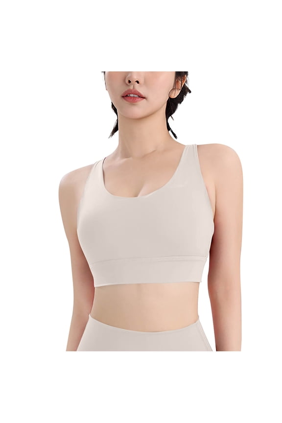 Women's Athletic Sports Bra Crop Tops Summer Sleeveless Scoop Neck Workout Gym Yoga Running Activewear Top