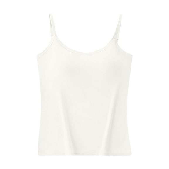 zbxnLI Women's Camisole Tops with Built in Bra Pads Cami Tank Tops Base Layers Undershirts for Women