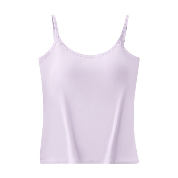 zbxnLI Women's Camisole Tops with Built in Bra Pads Cami Tank Tops Base Layers Undershirts for Women
