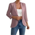 thumbnail image 1 of zbxnLI Women's Casual Cardigans 3/4 Sleeve Open Front Lightweight Suit Formal Jacket Outerwear for Ladies, 1 of 8