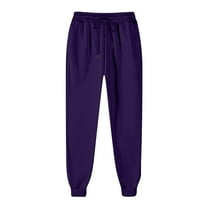 zbxnLI Women's Jogger Pants Solid Color Lightweight Loose Cinch Bottom Running Sweatpants No Pockets