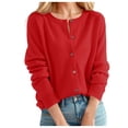 thumbnail image 1 of zbxnLI Women's Knit Cardigans Cropped Sweater Long Sleeve Open Front Spring Fall Cardigan Outerwear, 1 of 4