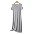 thumbnail image 1 of zbxnLI Women's Long Nightgown Plain Soft Short Sleeve Sleep Dress Summer Comfy Loungewear Pajamas for Women, 1 of 5