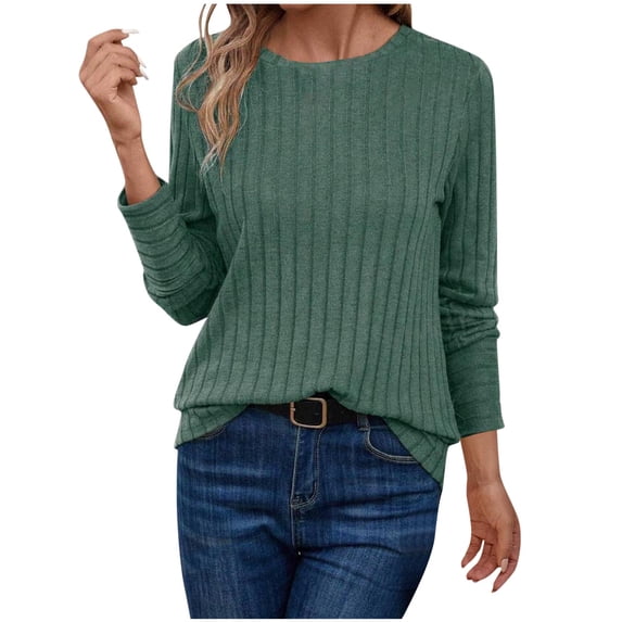 zbxnLI Women's Long Sleeve Shirts Lightweight Casual Loose Fall Sweater for Women Tunic Tops with Leggings