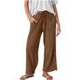 thumbnail image 1 of zbxnLI Women's Lounge Pants Elastic Waist Drawstring Sweatpants Womens Wide Leg Joggers with Pockets, 1 of 9