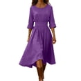 thumbnail image 1 of zbxnLI Women's Maxi Dress Summer 3/4 Sleeve A Line Sundress Loose Casual Fashion Flowy Hem Dresses for Women, 1 of 7