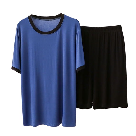 zbxnLI Women's Plus Size Pajamas Loungewear Short Sleeve Comfy Tops with Shorts Lounge Sleepwear Sets