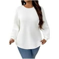 thumbnail image 1 of zbxnLI Women's Plus Size Sweatshirt Crewneck Long Sleeve Loose Tunics Lightweight Pullover Top for Women, 1 of 8