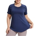 thumbnail image 1 of zbxnLI Women's Plus Size Workout Tops Short Sleeve Quick Dry Shirts Athletic Running Tees for Women, 1 of 7