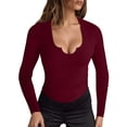 thumbnail image 1 of zbxnLI Women's Ribbed Top Scoop Neck Tops Long Sleeve Knitted Shirts Slim Shirt Ladies Dressy Casual Undershirt, 1 of 5