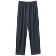 thumbnail image 1 of zbxnLI Women's Satin Pajama Pants Silk Lounge Pants Elastic Waist Wide Leg Pj Bottoms Sleep Pants, 1 of 4