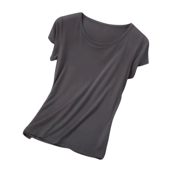 zbxnLI Women's Short Sleeve Pajama Tops Plus Size T-Shirts Comfy Soft Stretch Sleepwear Tops for Women
