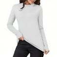 thumbnail image 1 of zbxnLI Women's Thermal Long Sleeve Tops Mock Turtleneck Basic Layer Tee Shirt Fall Winter T-Shirts for Women, 1 of 9