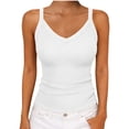 thumbnail image 1 of zbxnLI Women's V Neck Tank Ribbed Top Sleeveless Soft Stretchy Solid Color Casual Summer Fashion Basic Tops, 1 of 6