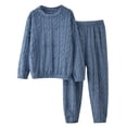 thumbnail image 1 of zbxnLI Womens 2 Piece Fleece Pajama Set Soft Plush Sleep Tops Pj Long Pants Lounge Sets Sleepwear, 1 of 2
