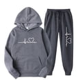 thumbnail image 1 of zbxnLI Womens 2 Pieces Outfits Sweatuits Heart Graphic Hoodies and Jogger Pants Activewear Tracksuit Sets, 1 of 2