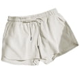 thumbnail image 1 of zbxnLI Womens Casual Shorts Solid Color Elastic Waist Loose Lounge Shorts Women's Pajama Shorts Sleepwear, 1 of 2