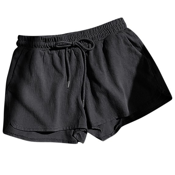zbxnLI Womens Casual Shorts Solid Color Elastic Waist Loose Lounge Shorts Women's Pajama Shorts Sleepwear
