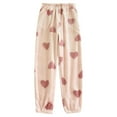 thumbnail image 1 of zbxnLI Womens Fuzzy Pajama Pants Graphic Lounge Comfy Soft Warm Pant Pjs Bottoms Sleepwear with Pockets Home Clothes, 1 of 7