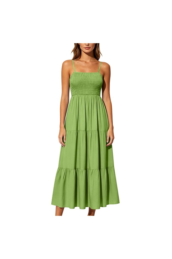 Womens Maxi Dress Cami Sleeveless Dresses Top for Women Fashion a Linen Tops Summer Vacation Boho Sundress