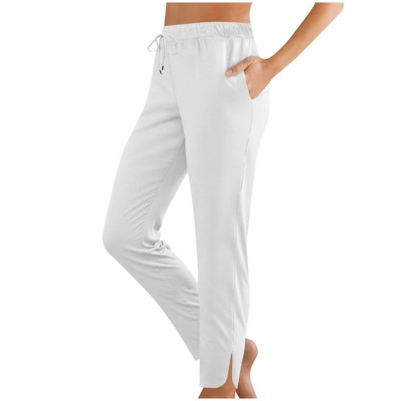 zbxnLI Womens Pants High Waist Drawstring Casual Pants Workout Yoga Athletic Pants with Pockets