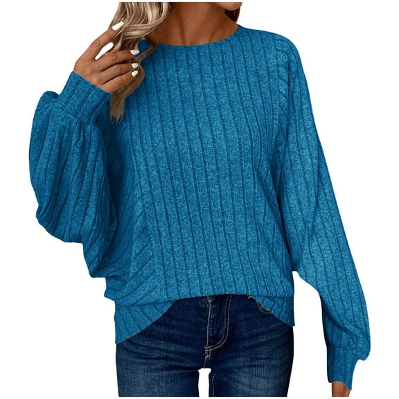 zbxnLI Womens Plus Size Sweaters Long Sleeve Tunic Tops Crewneck Causal Blouses Pullover Shirts for Ladies