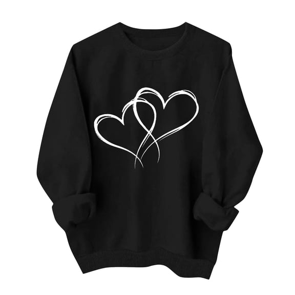 zbxnLI Womens Pullover Sweatshirts Valentine's Day Tops Crew Neck Long Sleeve Sweatshirt Fashion Spring Outfits