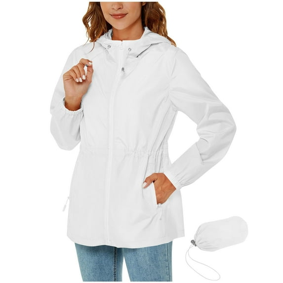 zbxnLI Womens Rain Coats Packable Waterproof Windbreaker Outdoor Hiking Rain Jackets Outwear with Pockets