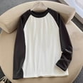thumbnail image 1 of zbxnLI Womens Shirts Crew Neck Long Sleeve Color Block Shirt Baseball Fashion Tops Casual Clothing Shirts, 1 of 5