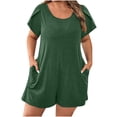 thumbnail image 1 of zbxnLI Womens Summer Rompers Casual Loose Short Sleeve Jumpsuits with Pockets Women's Clothes, 1 of 5