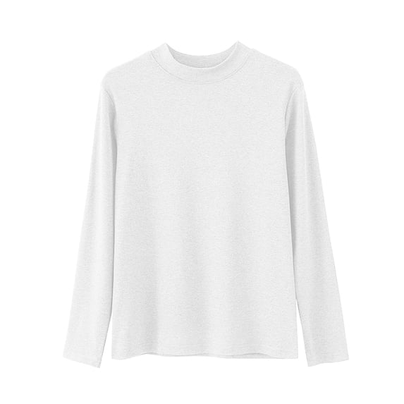 zbxnLI Womens Warm Undershirts Long Sleeve Pullover Shirts Crew Neck Comfy Top Ladies Loose Casual Spring Clothes