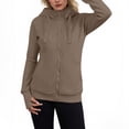 thumbnail image 1 of zbxnLI Zip up Hoodies for Women Turtleneck Sweatshirts Drawstring Hooded Casual Jackets Outerwear, 1 of 6
