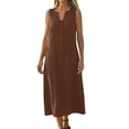 thumbnail image 1 of zbxnli Women's Casual Loose Dress Cotton Linen Tanks Spaghetti Straps Maxi Dresses Summer Backless Sundress, 1 of 6