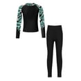 thumbnail image 1 of zdhoor Girls Rash Guard Set Sun Protection Swimsuit Swim Top with Swim Legging Set UPF 50+ Swimwear Black 8, 1 of 7