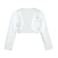 thumbnail image 1 of zdhoor Kids Girls Long Sleeves Bolero Jacket Shrug Short Cardigan Sweater Wedding Prom Dress Cover Up White 140, 1 of 6