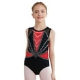 thumbnail image 1 of zdhoor Kids Girls Sleeveless Gymnastics Leotard Sparkly Dance Bodysuit Cross Back Shiny Stretchy Ballet Dancewear Red 14, 1 of 5