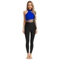 thumbnail image 1 of zdhoor Women's One Shoulder Long Sleeve Gymnastics Bodysuit Sheer Mesh Ballet Leotard Blue M, 1 of 5