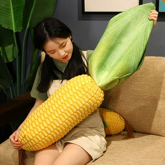 zdtodz Simulation Corn Plush Pillow Toy,Roasted Corn Cob Doll Cushion Pillow,Corn Plush Stuffed Vegetable Toy Cute Plant Pillow Funny Food Decor Birthday Boys Girls Gift