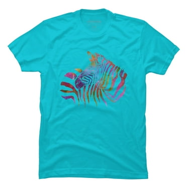 zebra paint Mens Ocean Blue Graphic Tee - Design By Humans  XL