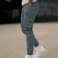 thumbnail image 1 of zejinsd Comfort Sweatpants for Men Casual Stretch Elastic Waist Cargo Joggers Workout Sports Track Pants with Zipper Pockets, 1 of 6