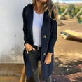 thumbnail image 1 of zejinsd Fall and Winter Jacket for Womens Mid-length Casual Sweater Cardigan Women's Clothing Long-sleeved Hooded Casual Lapel Knit Sweater Jacket with Pockets, 1 of 7