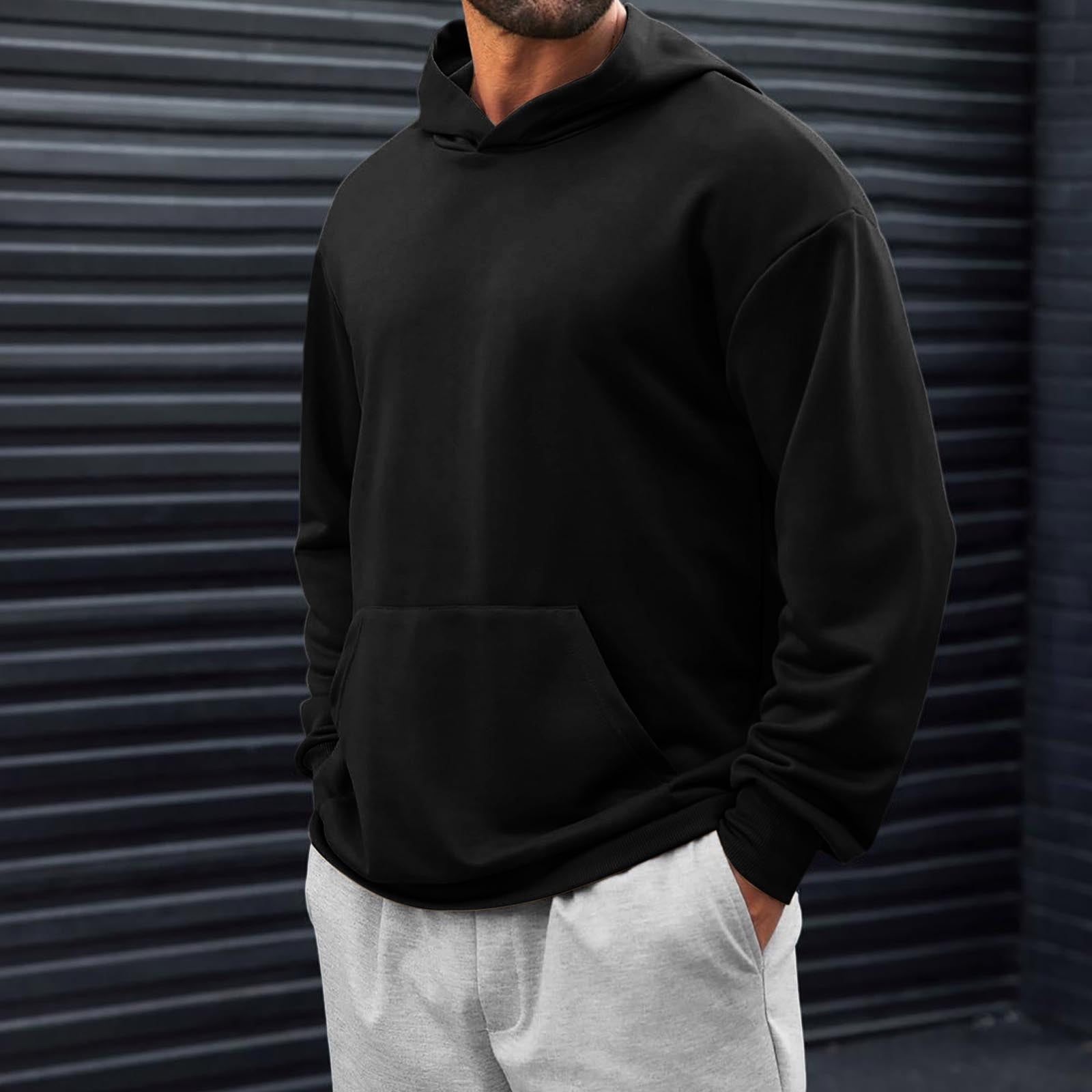zejinsd Fleece Hoodie for Men's Casual Sports Loose