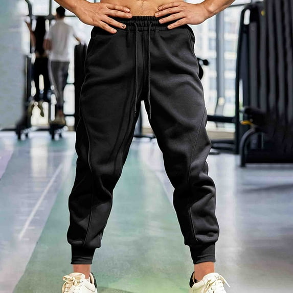 zejinsd Jogger Sweatpants for Men Casual Fashion Solid Color Leisure Relaxed Fit Cargo Pants Elastic Waist Drawstring Joggers Pants
