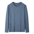 thumbnail image 1 of zejinsd Men Sweatshirt Casual Solid Color Round Neck Long Sleeve Pullover Slim-Fit Button Sweater Blouse Tops, 1 of 5