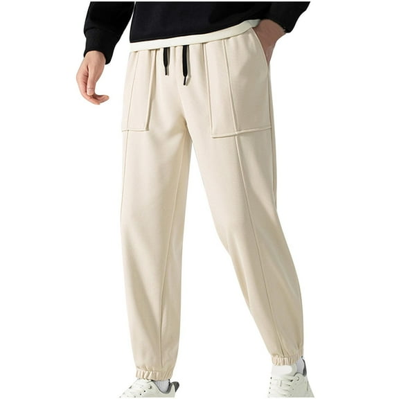 zejinsd Mens Sweatpants Motion Easy Trendy Style Workout Winter Running Plus Velvet and Thick Sweatpants