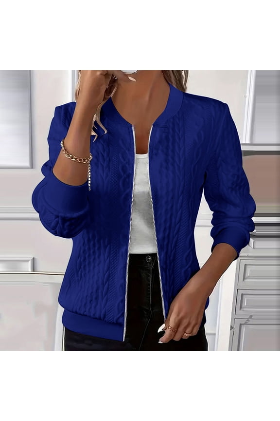 Sweater Jacket for Women Long Sleeve Zip Up Knitted Cardigans Sweaters Lightweight Autumn Winter Coat